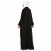 Dual color Loose Fit abaya - Cocoa bean-Black